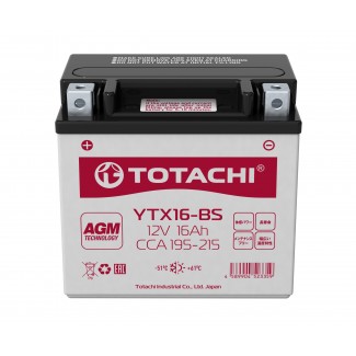 Аккумулятор TOTACHI YTX16-BS     Прямая полярность